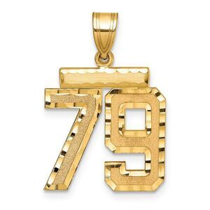 14K Yellow Gold, Varsity Collection, Medium D/C Pendant Number 79